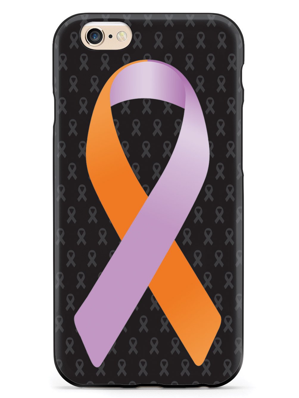 Orange and Lavender Awareness Ribbon - Black Case