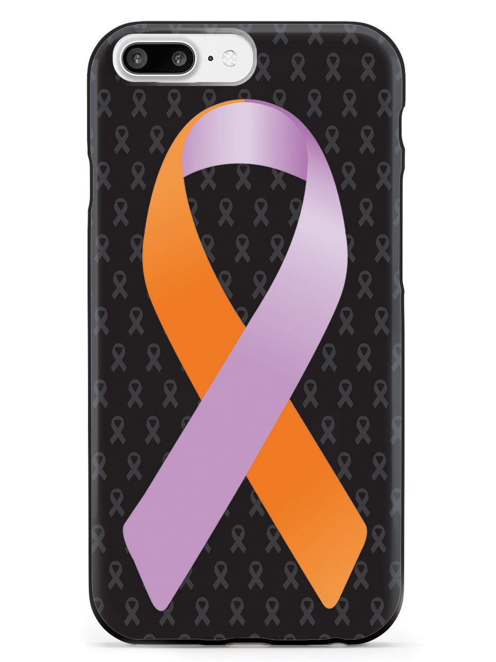 Orange and Lavender Awareness Ribbon - Black Case