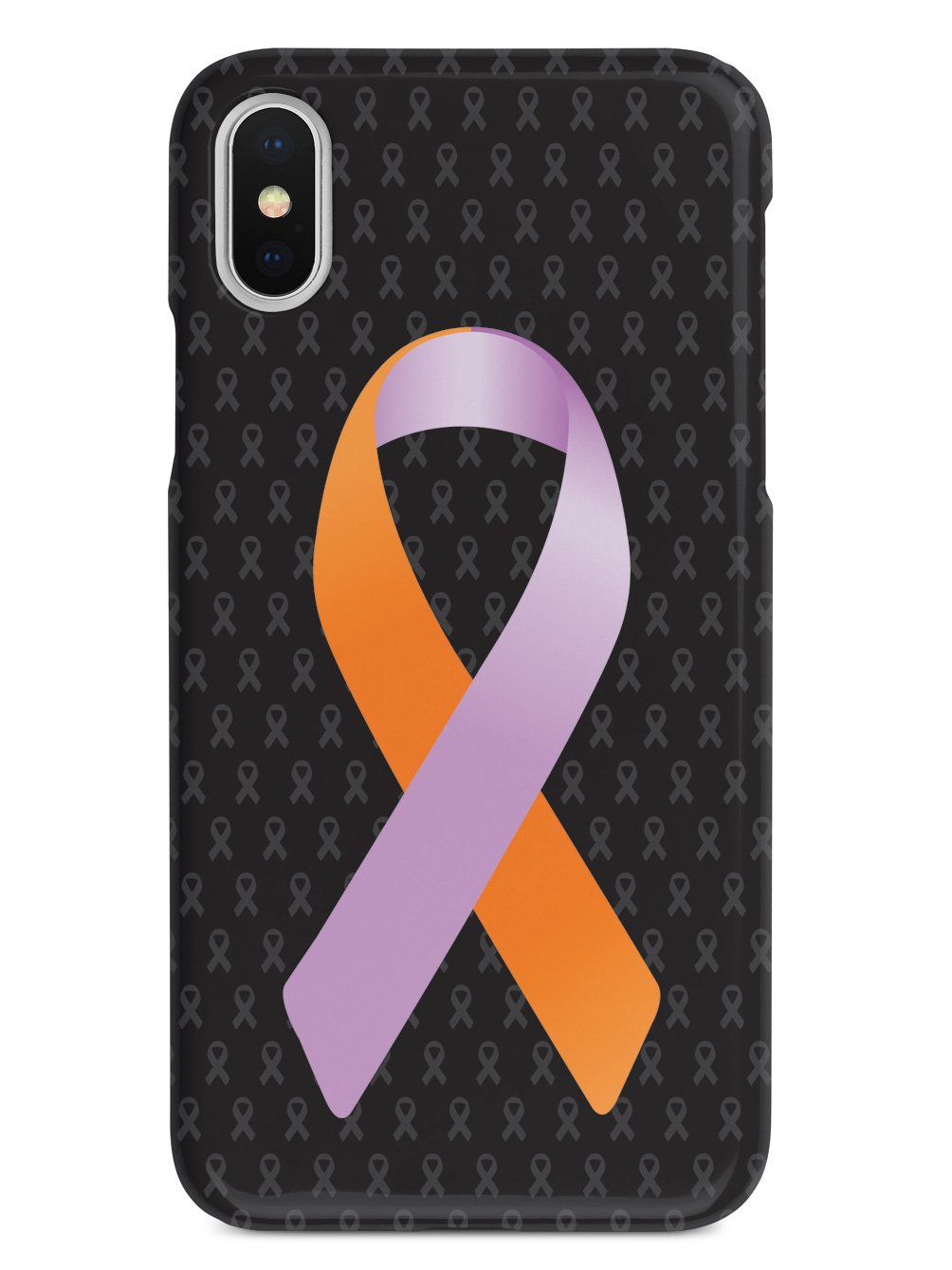 Orange and Lavender Awareness Ribbon - Black Case