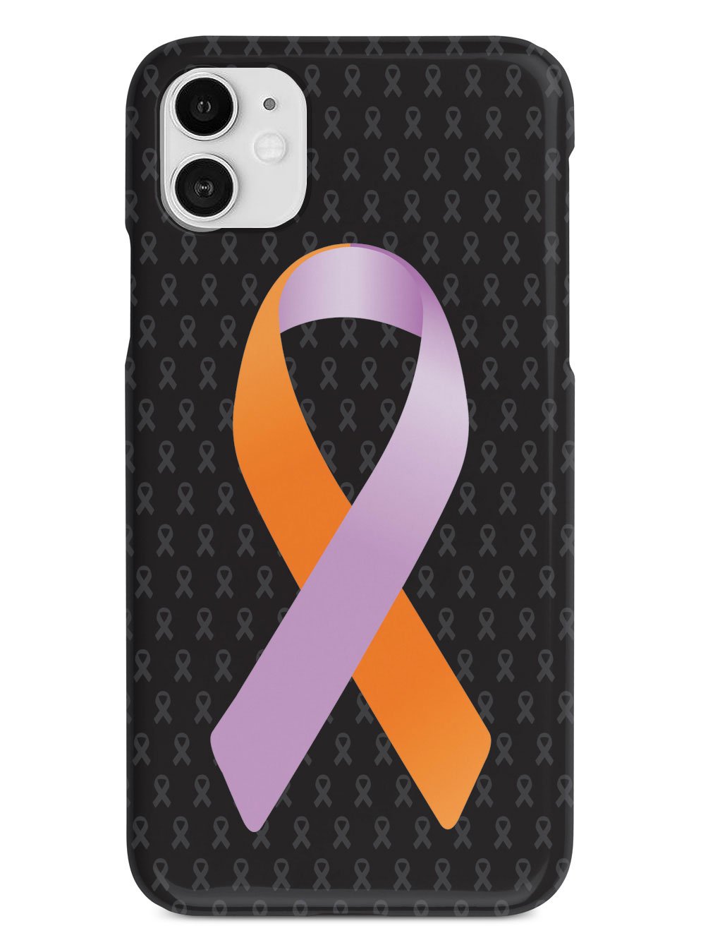 Orange and Lavender Awareness Ribbon - Black Case