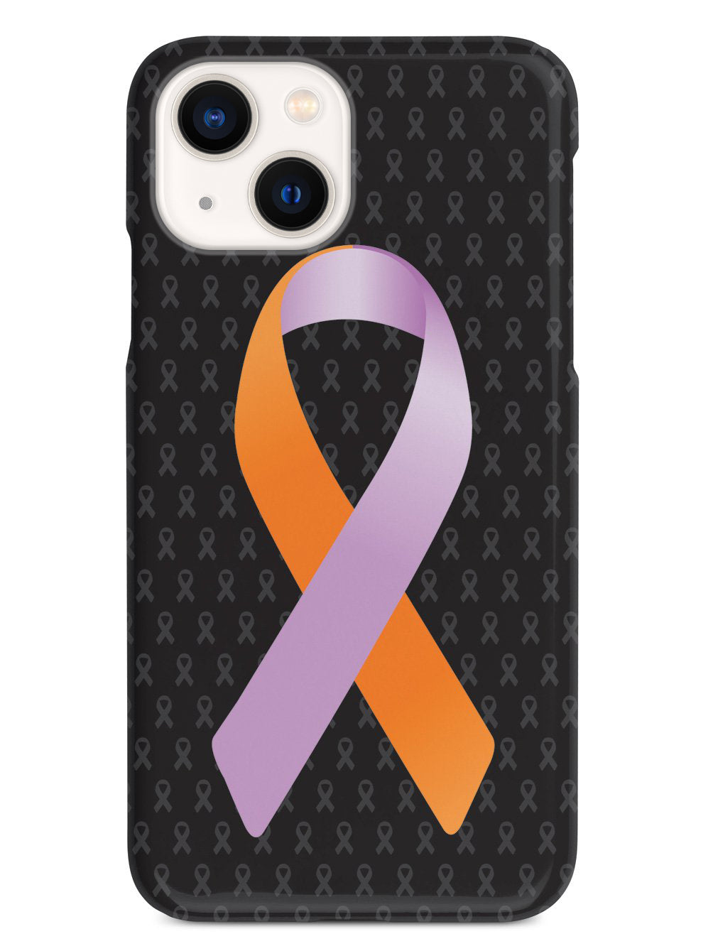 Orange and Lavender Awareness Ribbon - Black Case