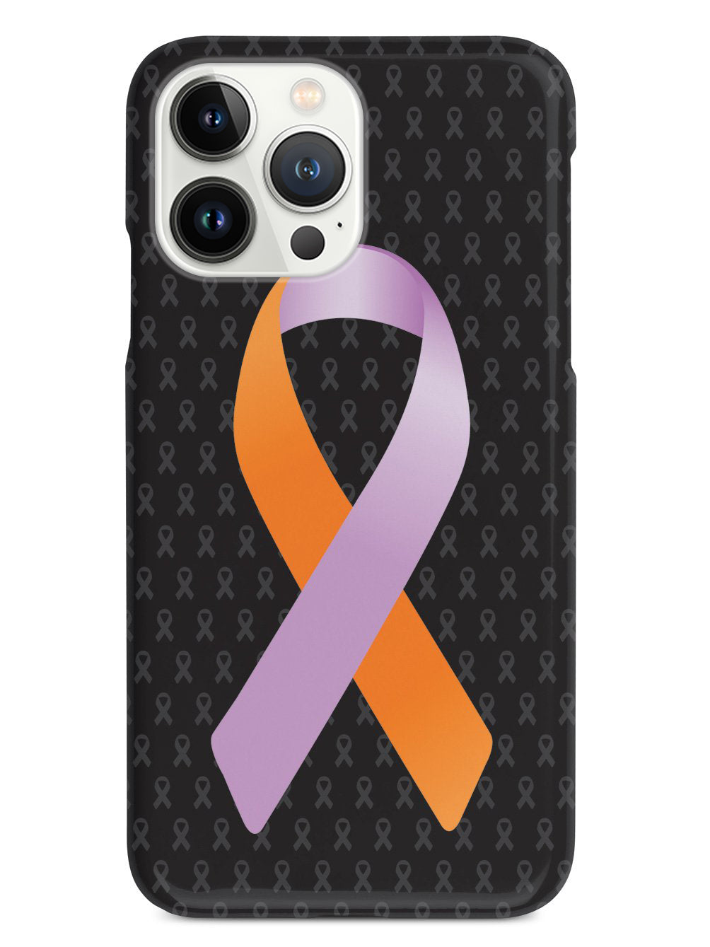 Orange and Lavender Awareness Ribbon - Black Case