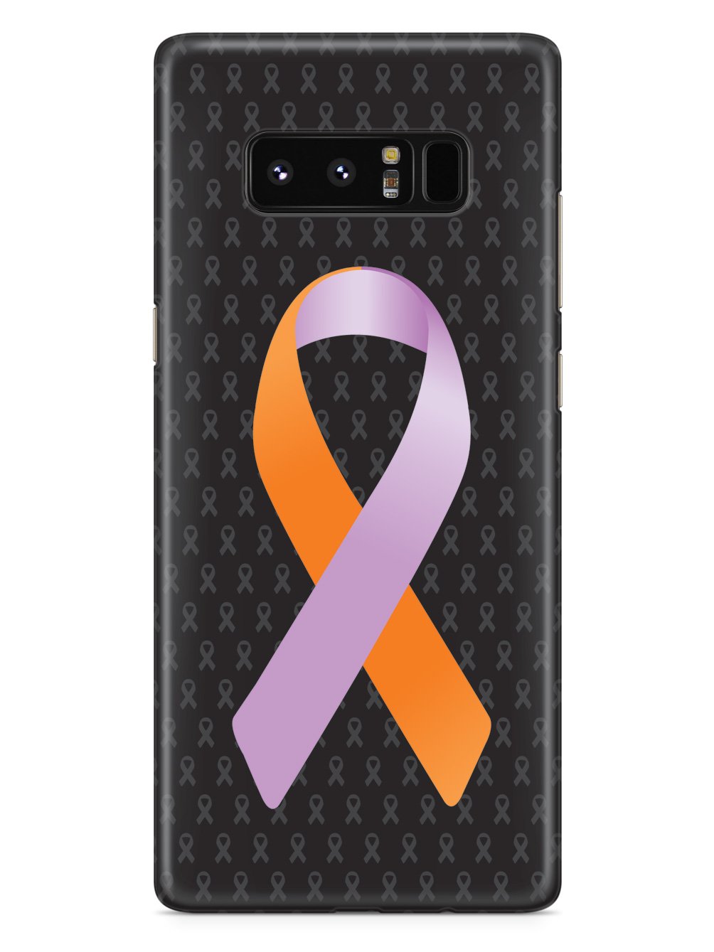 Orange and Lavender Awareness Ribbon - Black Case