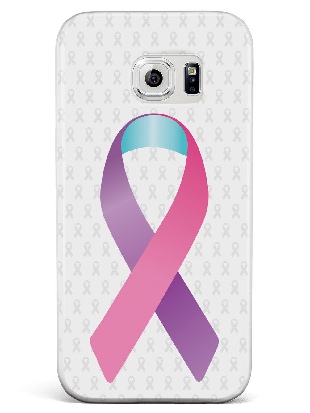 Pink Purple and Blue Awareness Ribbon - White Case