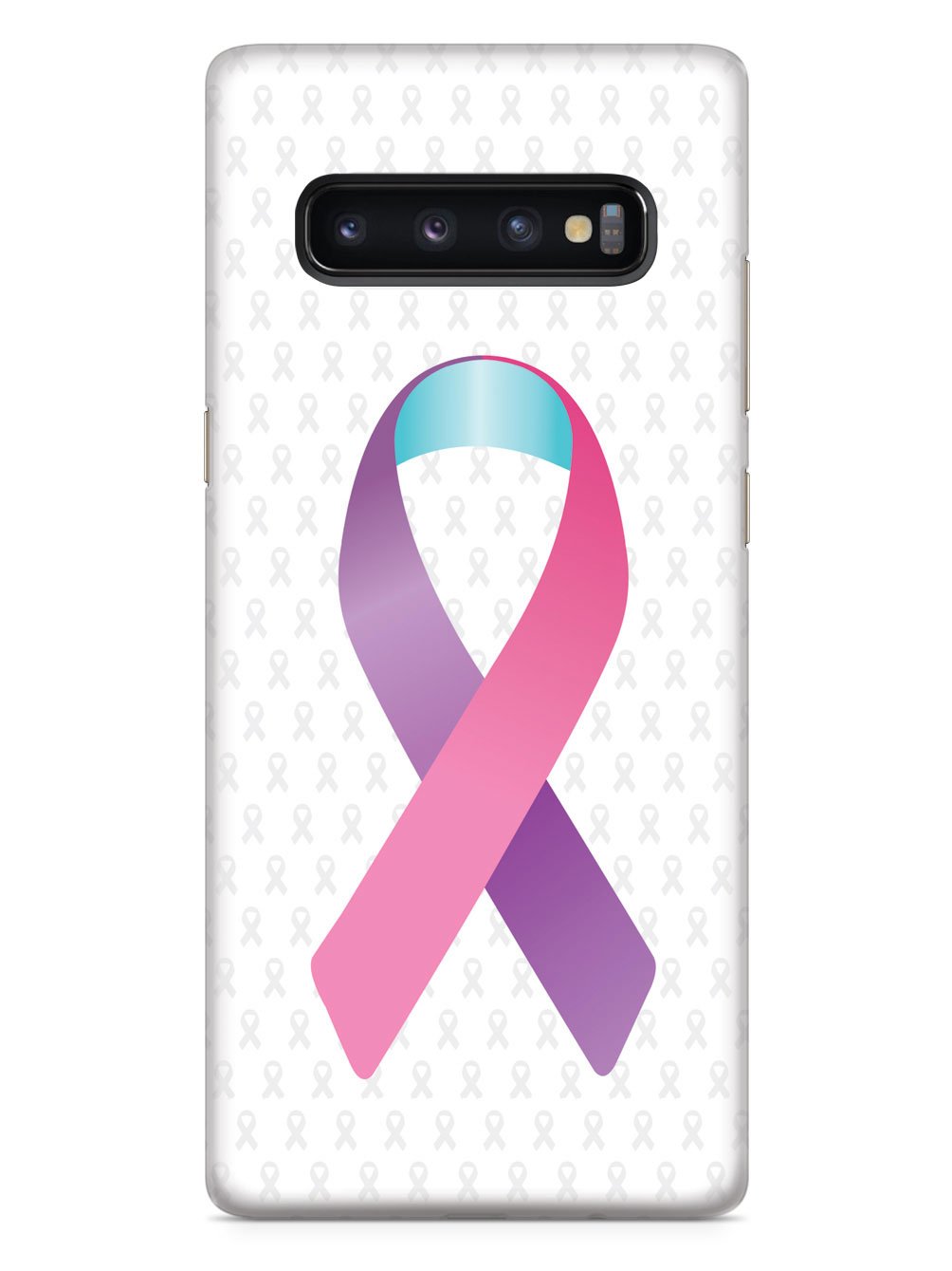 Pink Purple and Blue Awareness Ribbon - White Case