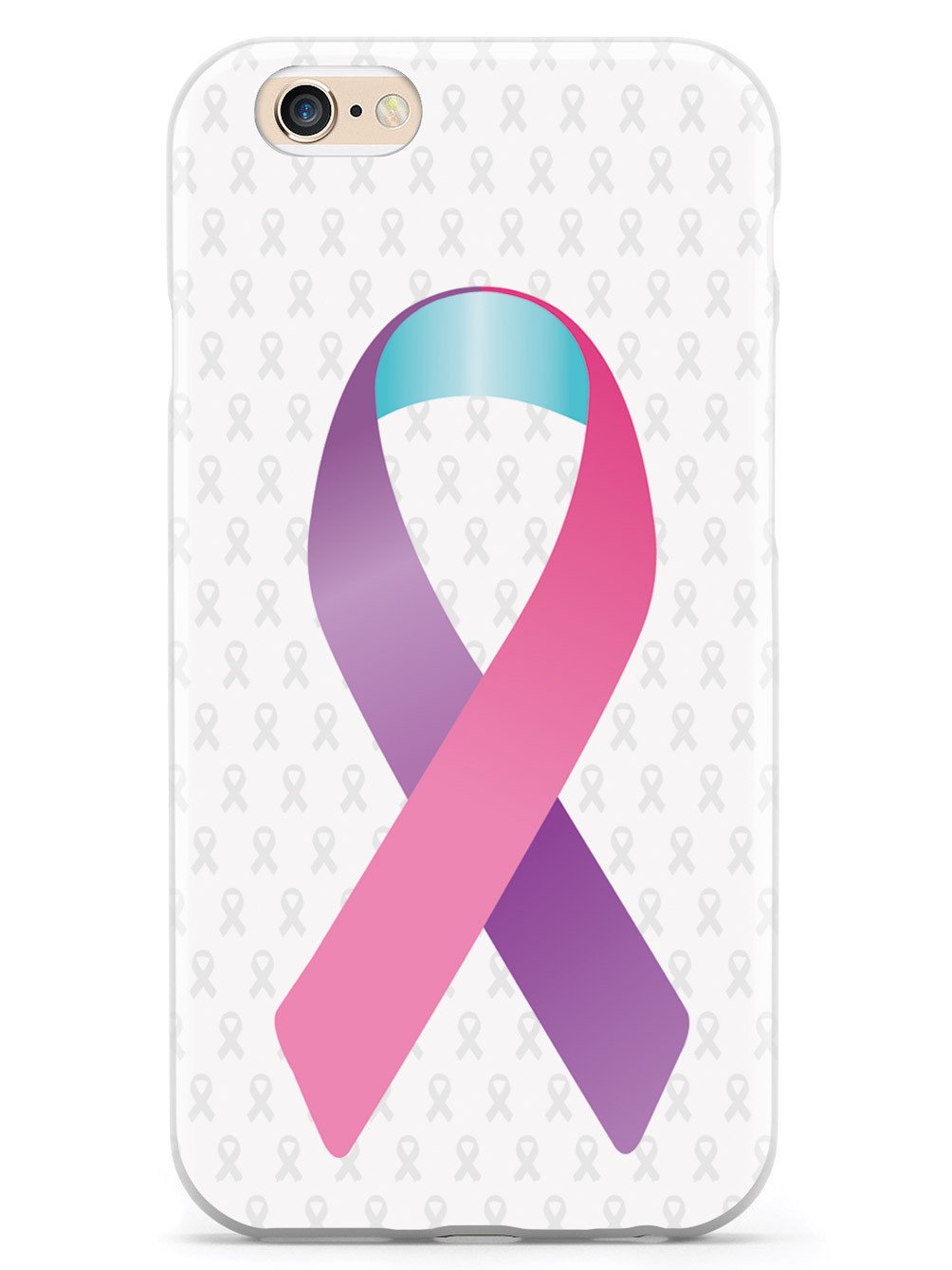 Pink Purple and Blue Awareness Ribbon - White Case