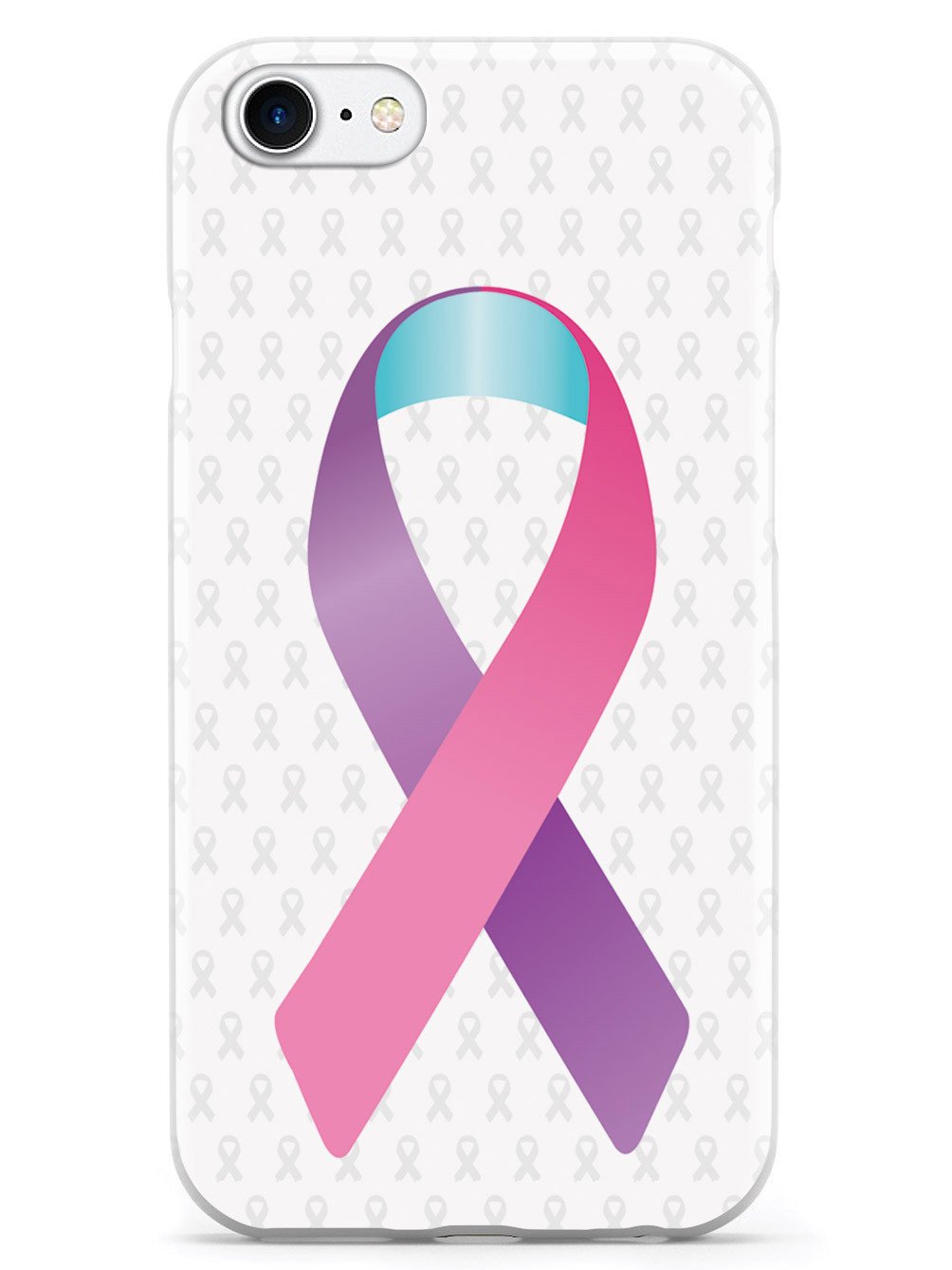 Pink Purple and Blue Awareness Ribbon - White Case