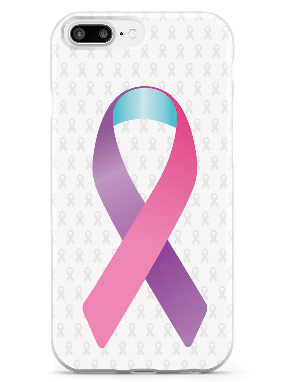 Pink Purple and Blue Awareness Ribbon - White Case