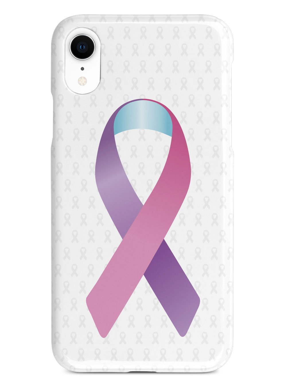 Pink Purple and Blue Awareness Ribbon - White Case