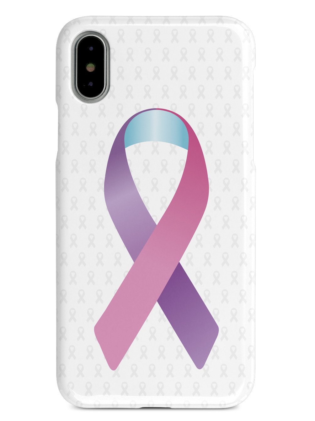 Pink Purple and Blue Awareness Ribbon - White Case