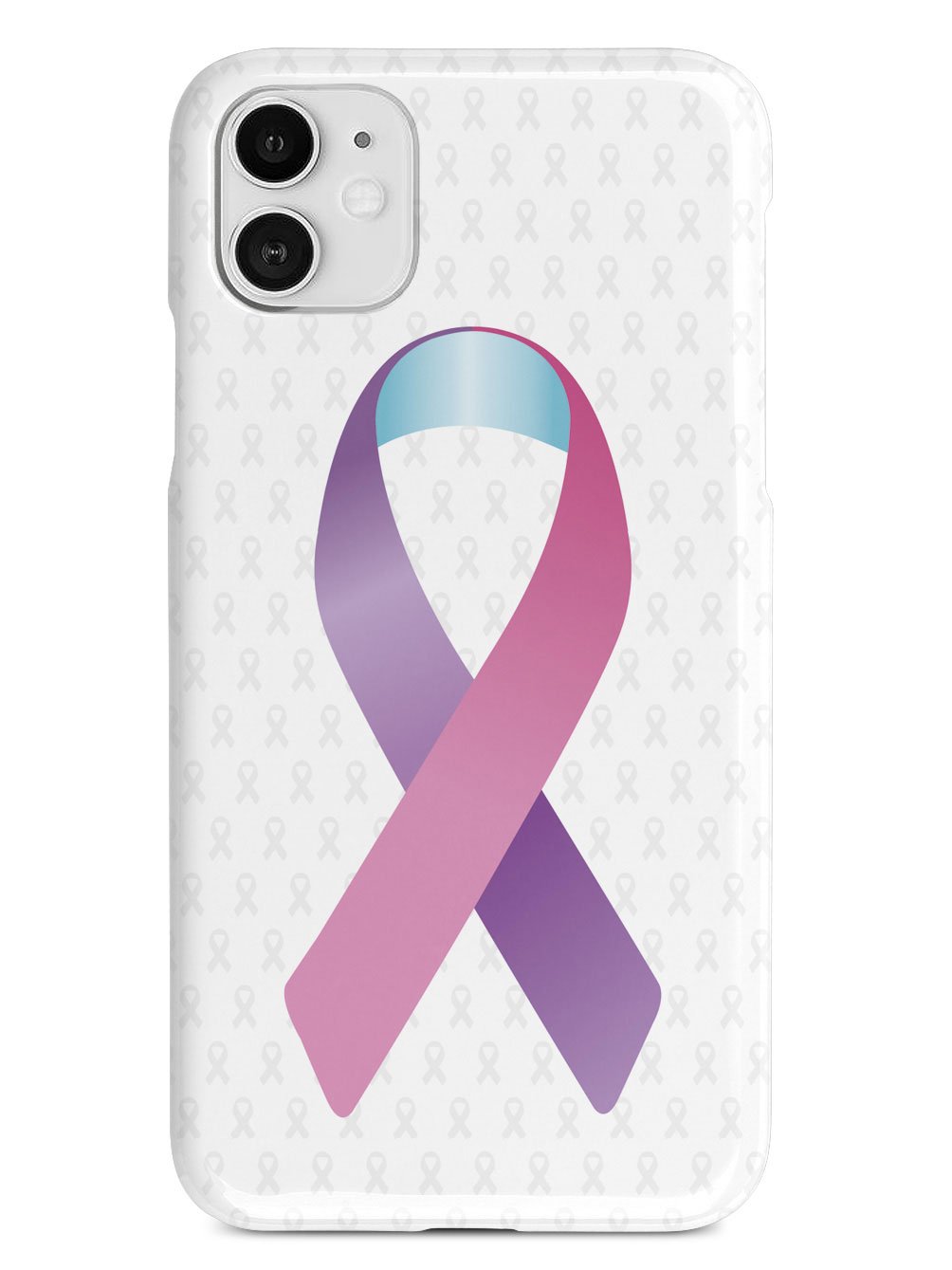 Pink Purple and Blue Awareness Ribbon - White Case