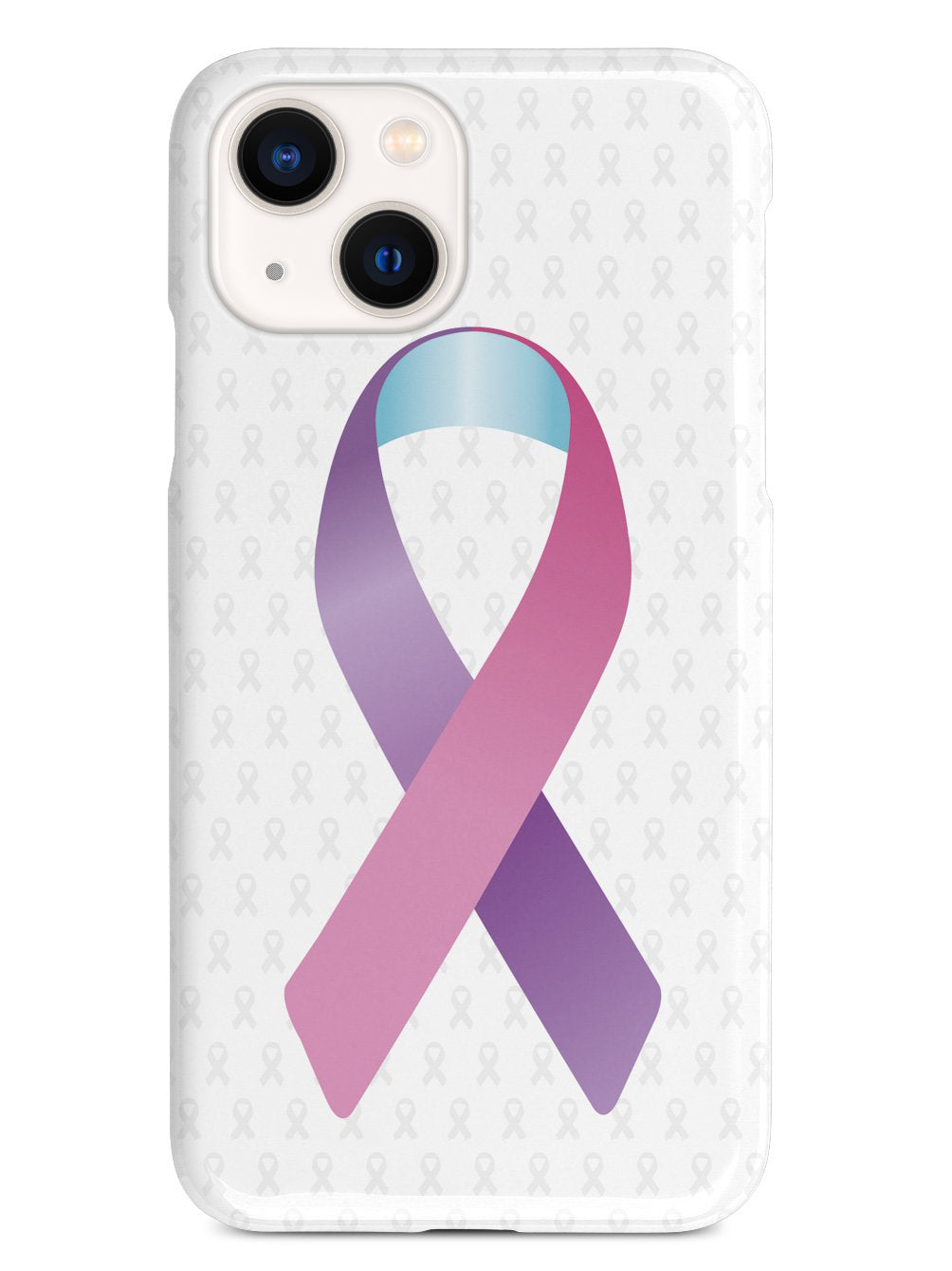 Pink Purple and Blue Awareness Ribbon - White Case