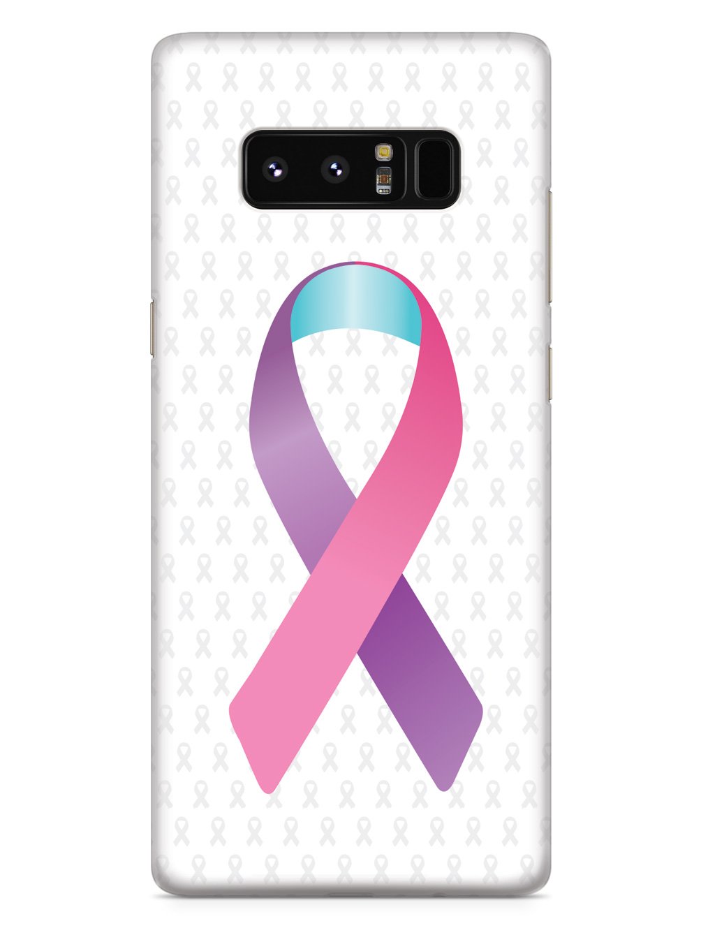 Pink Purple and Blue Awareness Ribbon - White Case