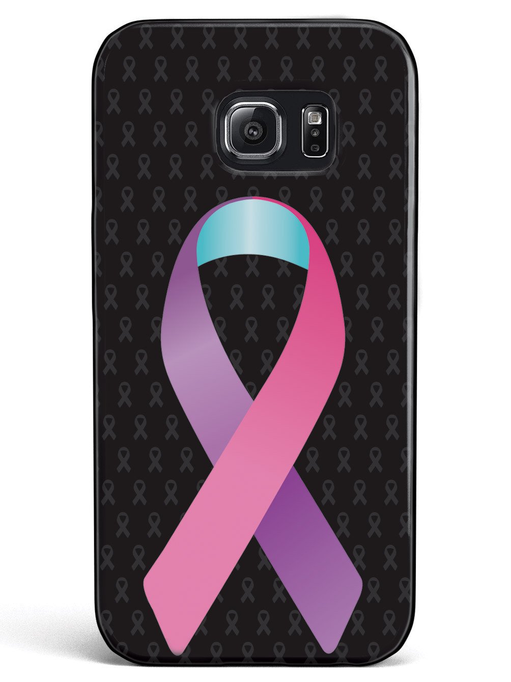 Pink Purple and Blue Awareness Ribbon - Black Case