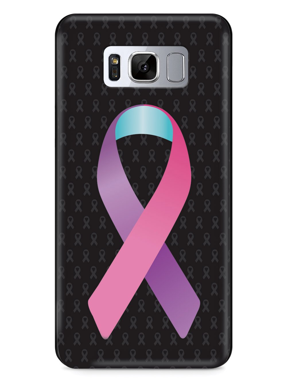 Pink Purple and Blue Awareness Ribbon - Black Case