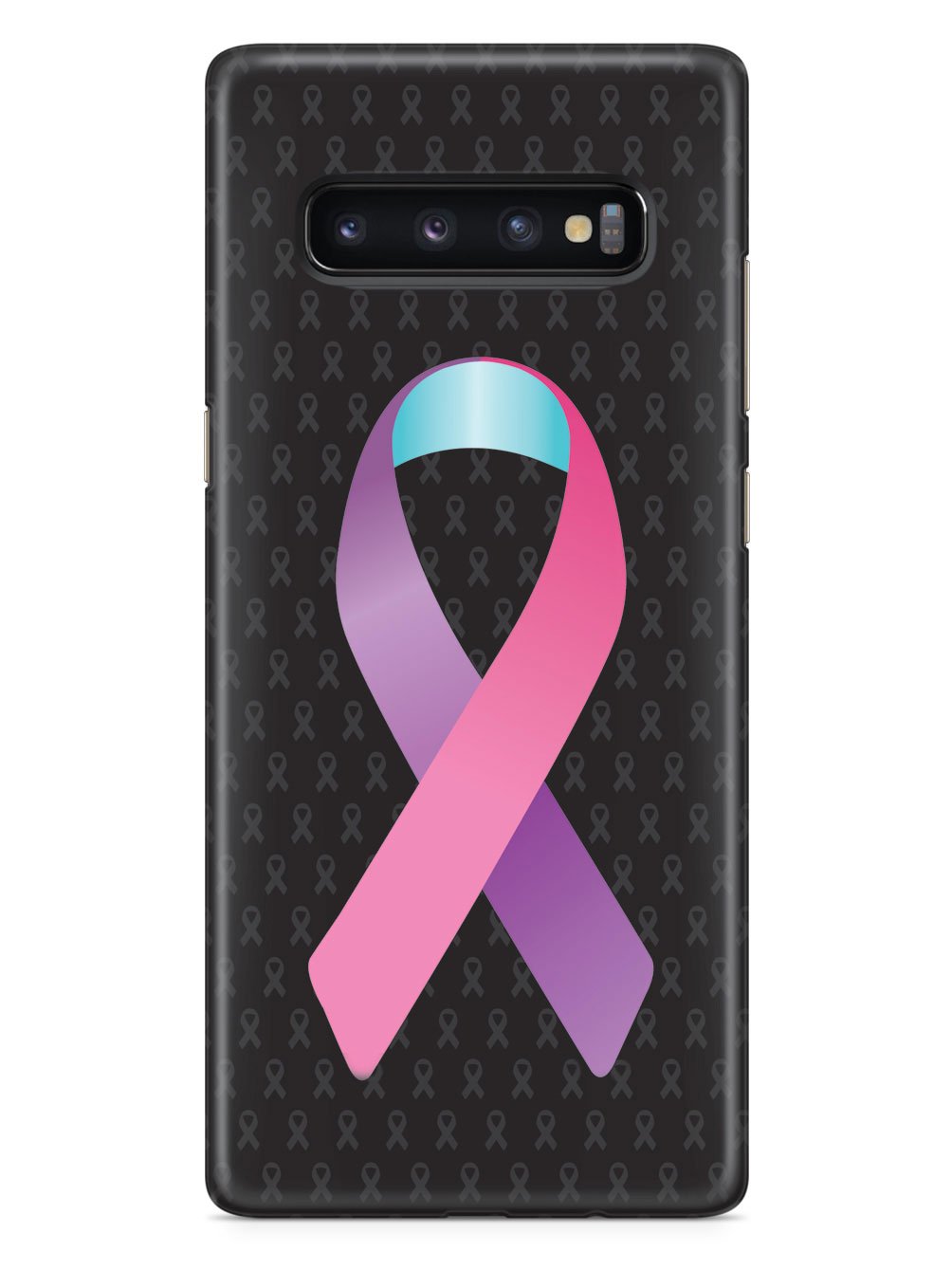 Pink Purple and Blue Awareness Ribbon - Black Case