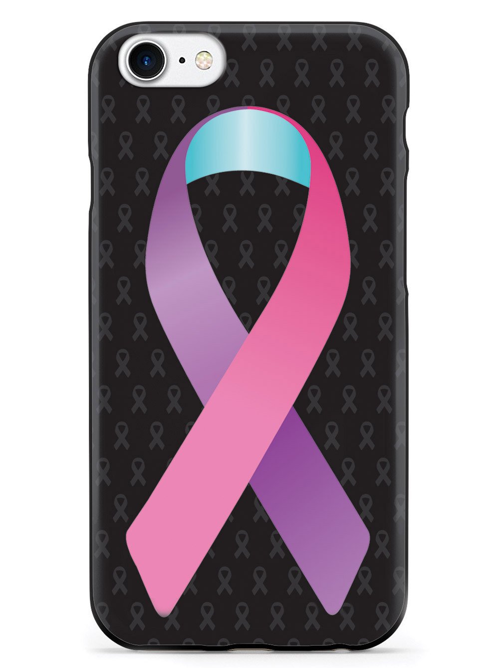 Pink Purple and Blue Awareness Ribbon - Black Case