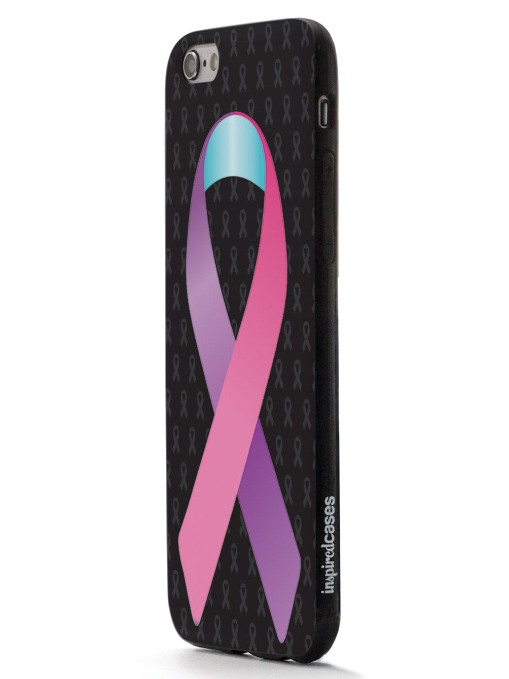 Pink Purple and Blue Awareness Ribbon - Black Case