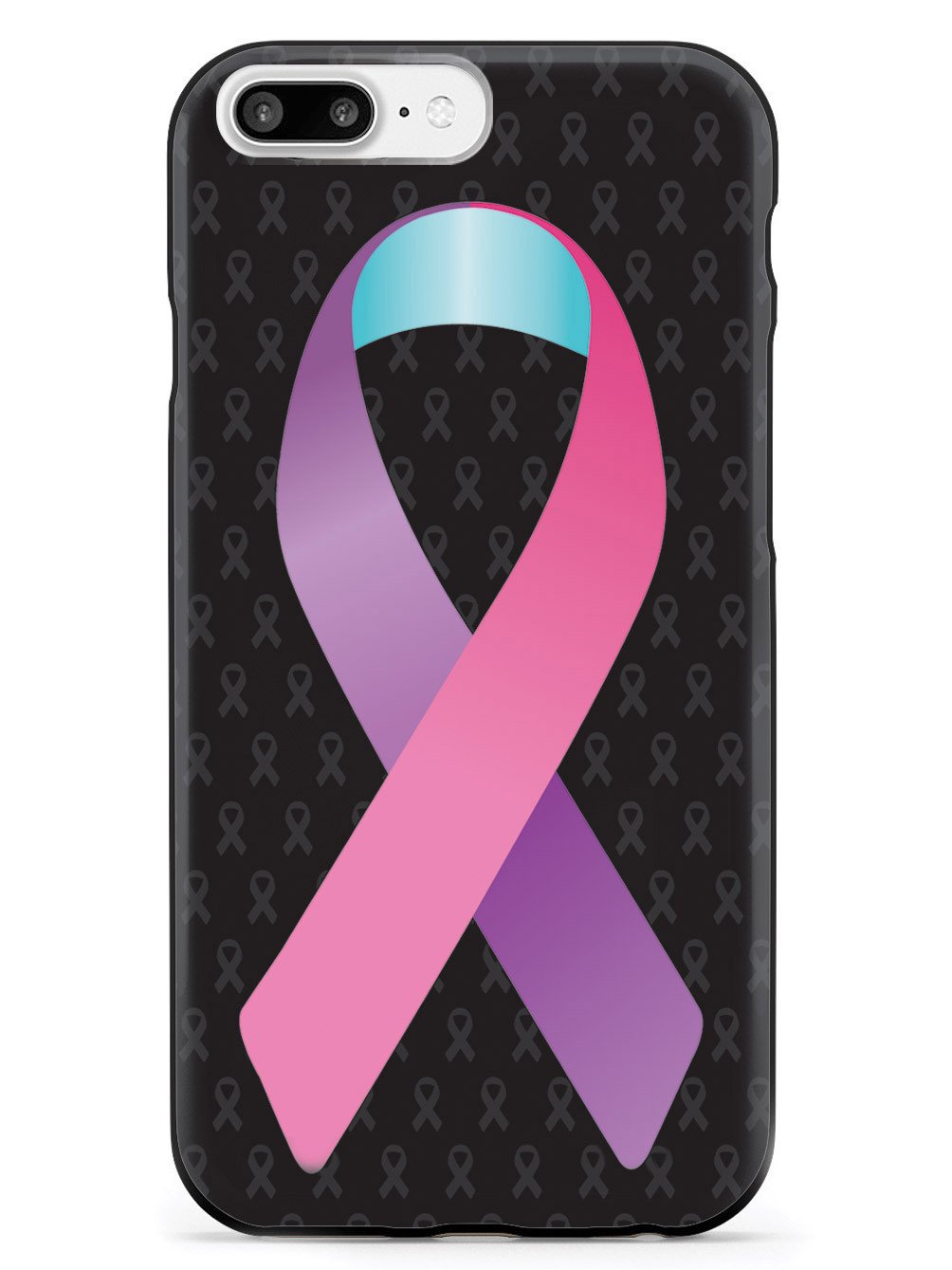 Pink Purple and Blue Awareness Ribbon - Black Case