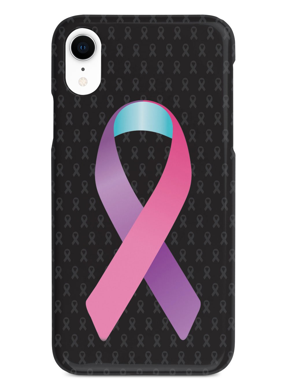 Pink Purple and Blue Awareness Ribbon - Black Case