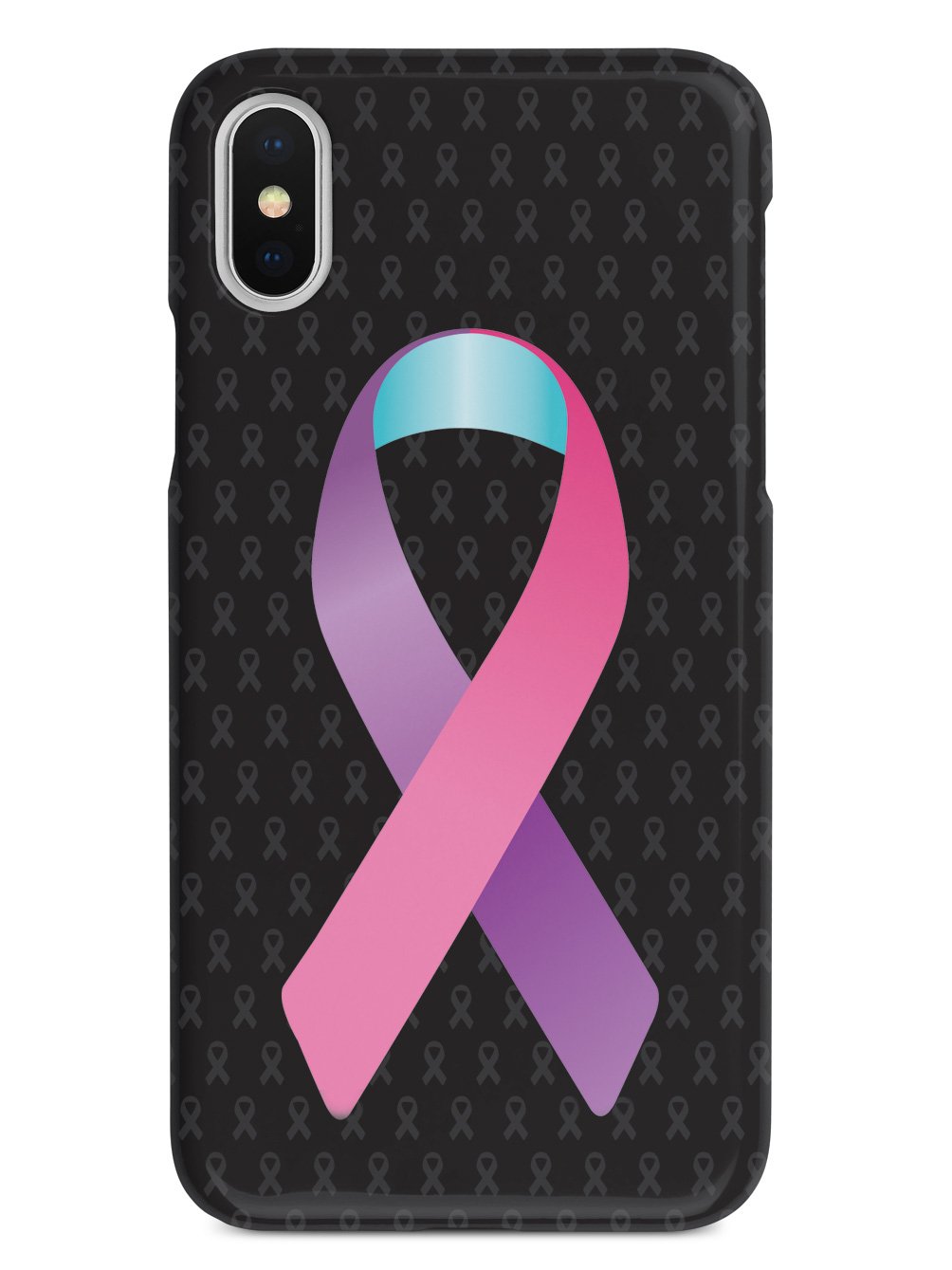 Pink Purple and Blue Awareness Ribbon - Black Case