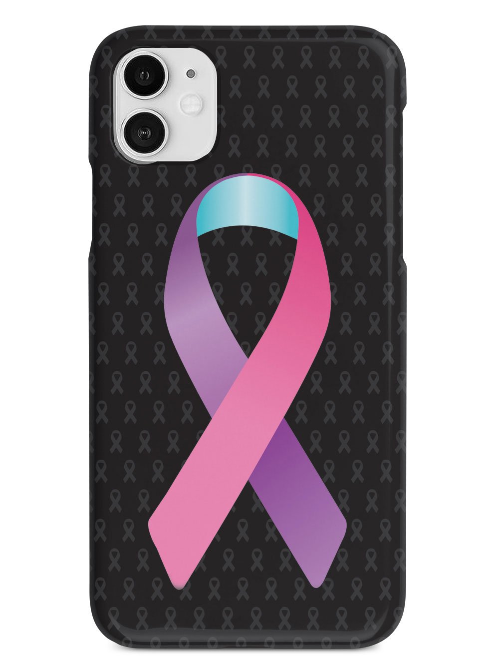 Pink Purple and Blue Awareness Ribbon - Black Case