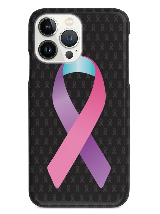 Pink Purple and Blue Awareness Ribbon - Black Case