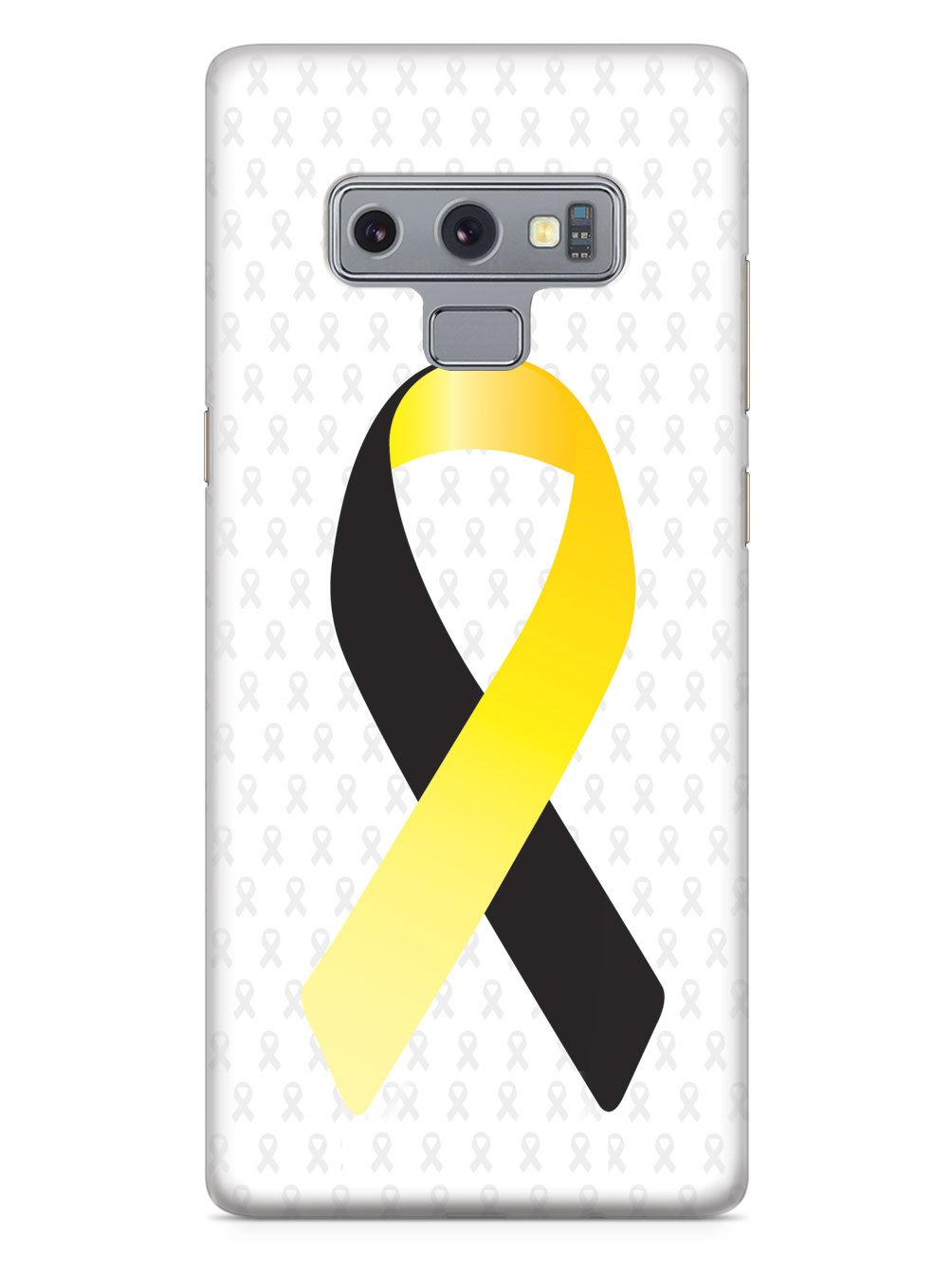 Yellow and Black Awareness Ribbon - White Case
