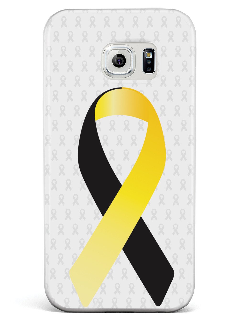 Yellow and Black Awareness Ribbon - White Case