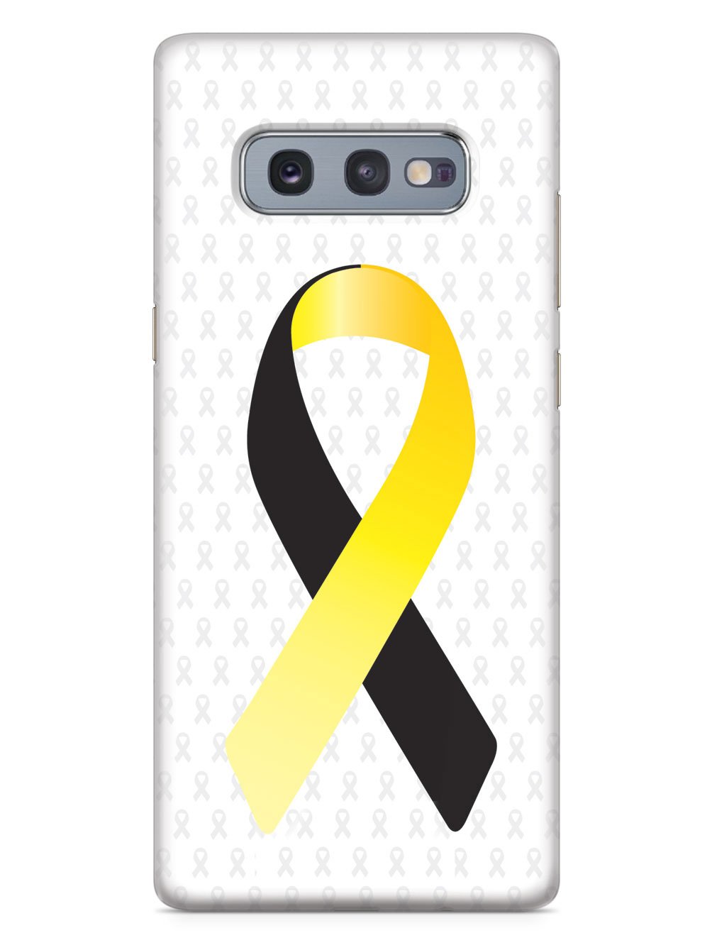 Yellow and Black Awareness Ribbon - White Case