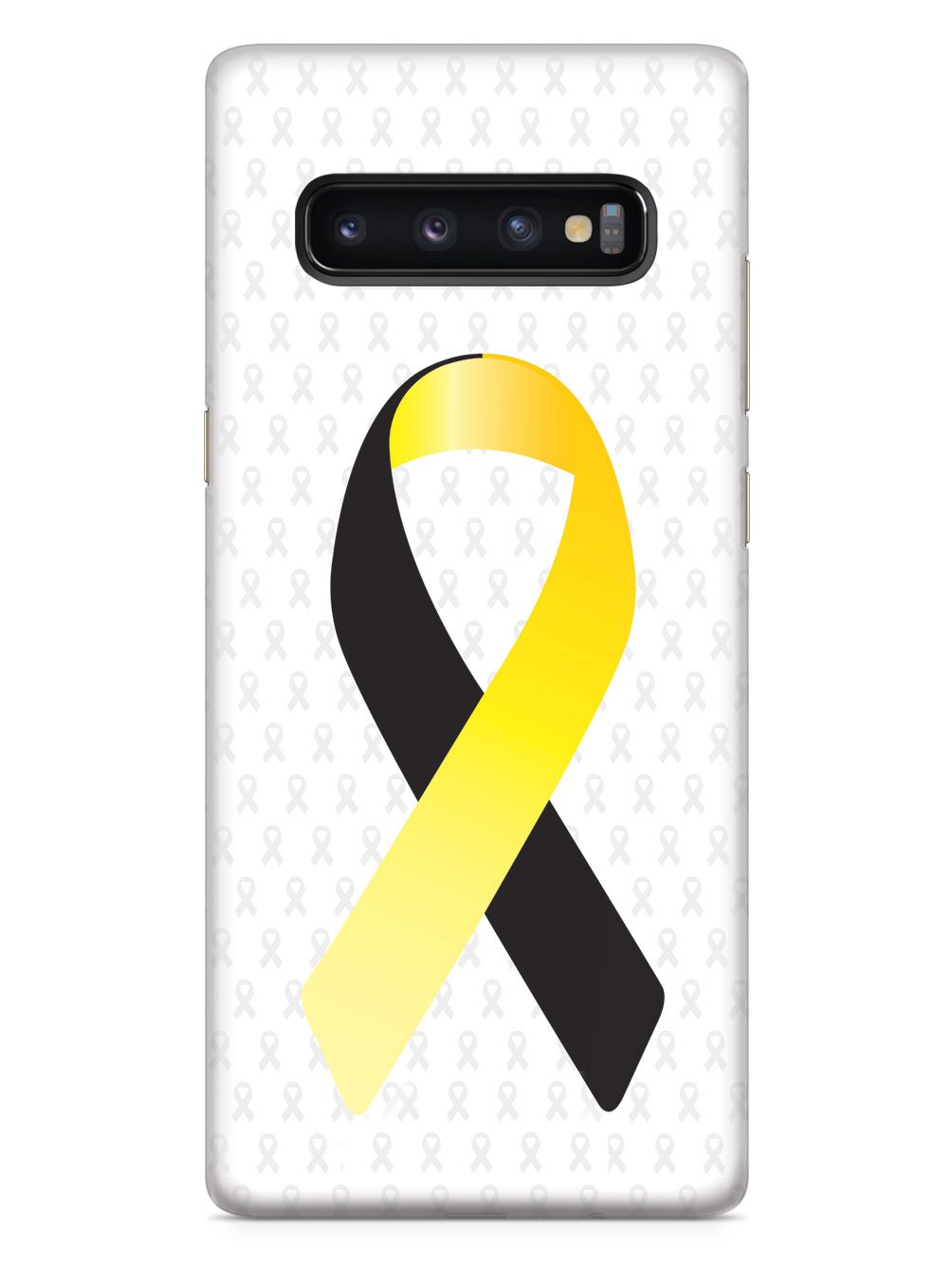 Yellow and Black Awareness Ribbon - White Case