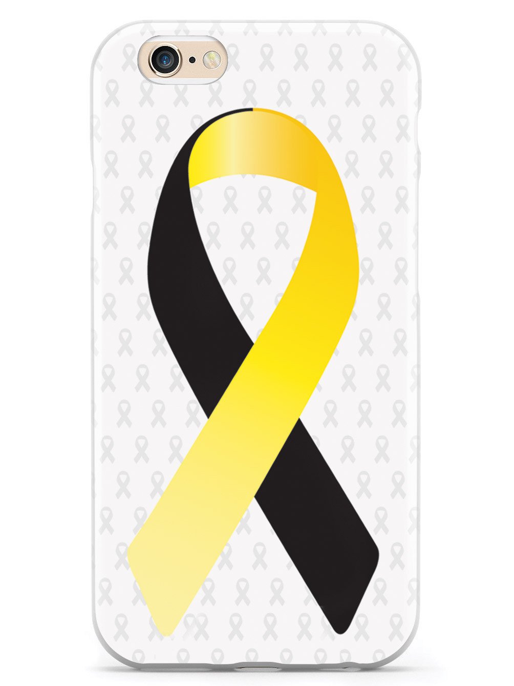 Yellow and Black Awareness Ribbon - White Case