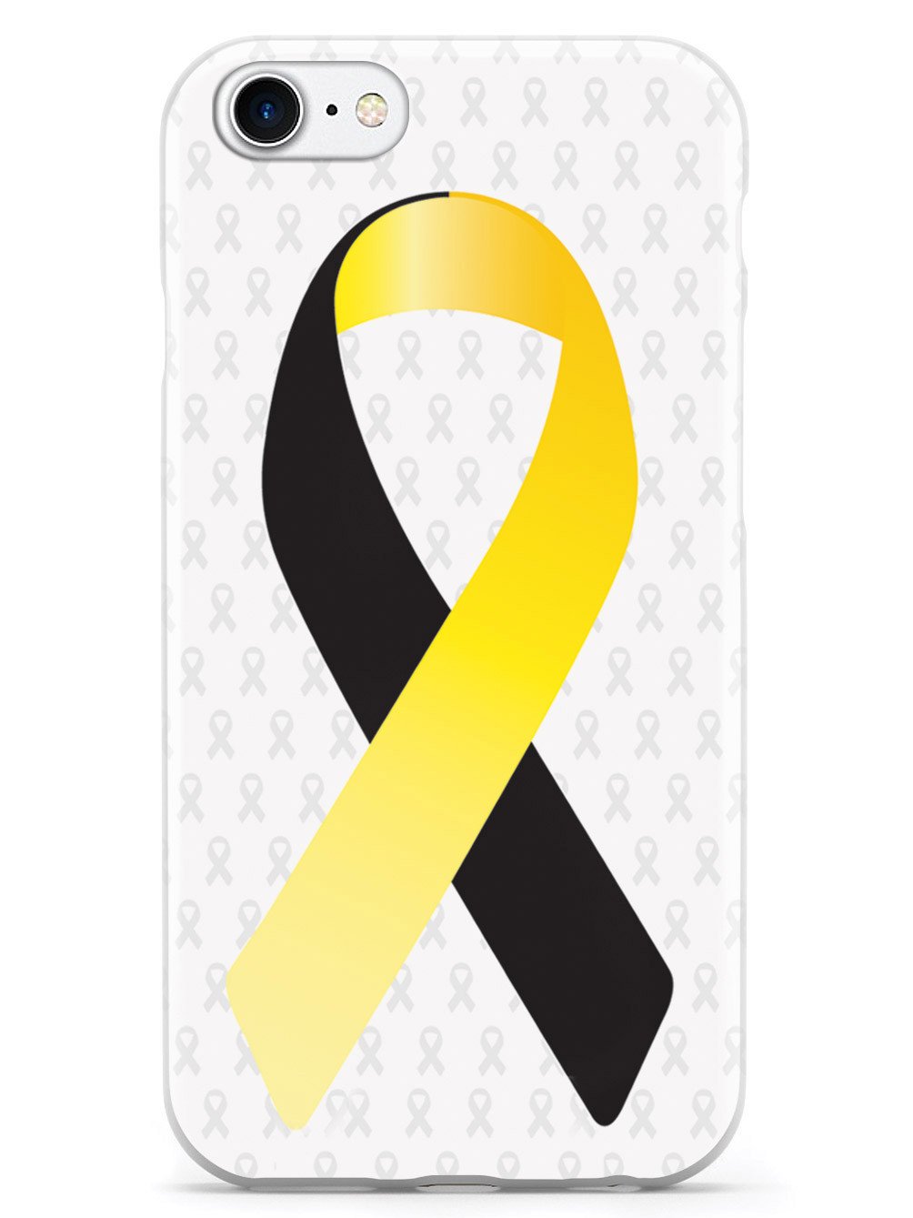 Yellow and Black Awareness Ribbon - White Case