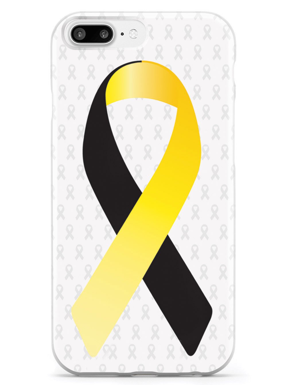 Yellow and Black Awareness Ribbon - White Case