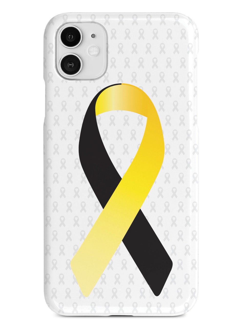 Yellow and Black Awareness Ribbon - White Case