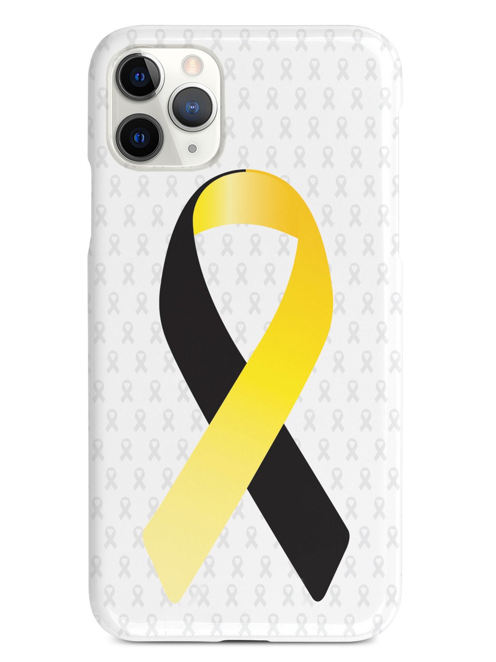 Yellow and Black Awareness Ribbon - White Case