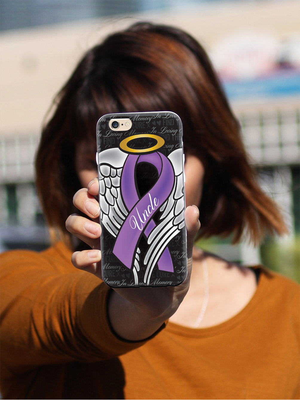 In Loving Memory of My Uncle - Purple Ribbon Case