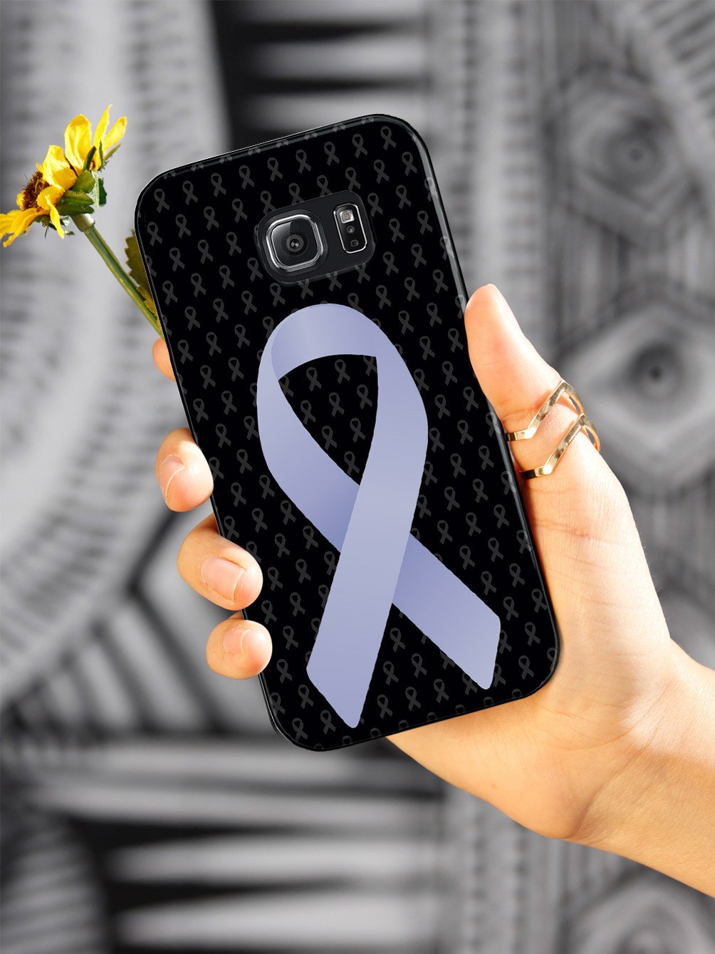 Periwinkle Awareness Ribbon - Black Case