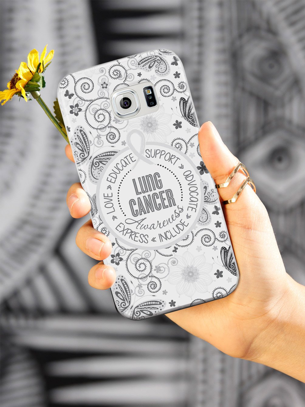 Lung Cancer - Butterfly Pattern Case