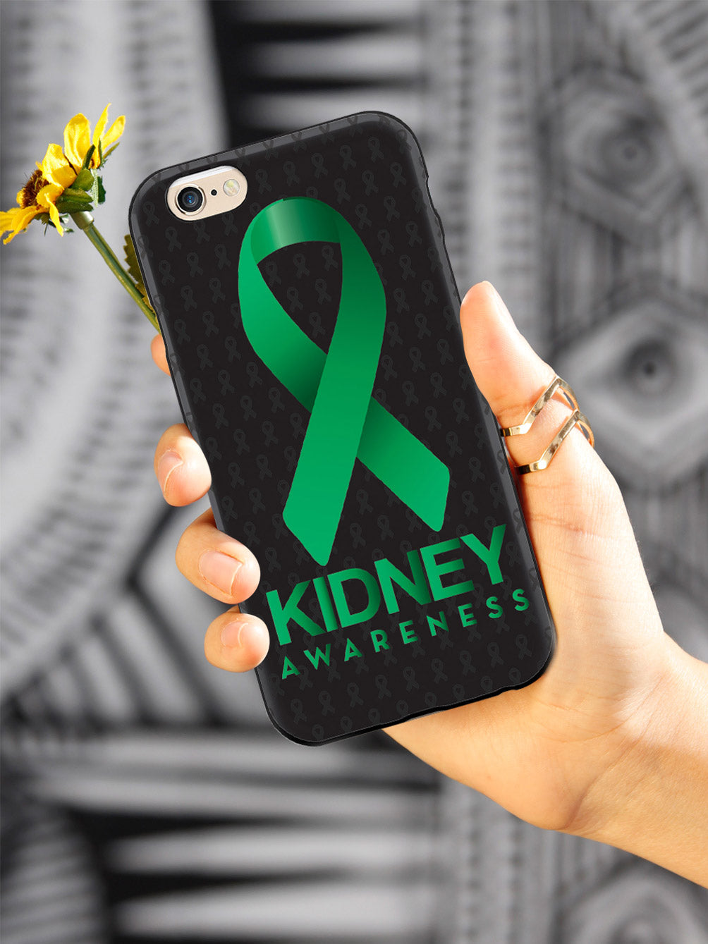 Kidney Awareness - Awareness Ribbon - Black Case