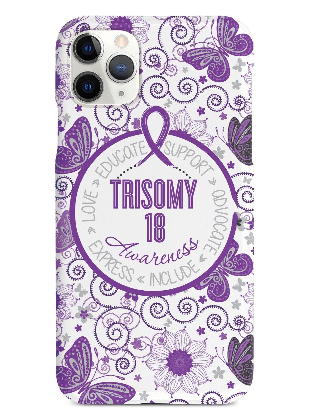 Trisomy 18 Awareness - Butterfly Pattern Case