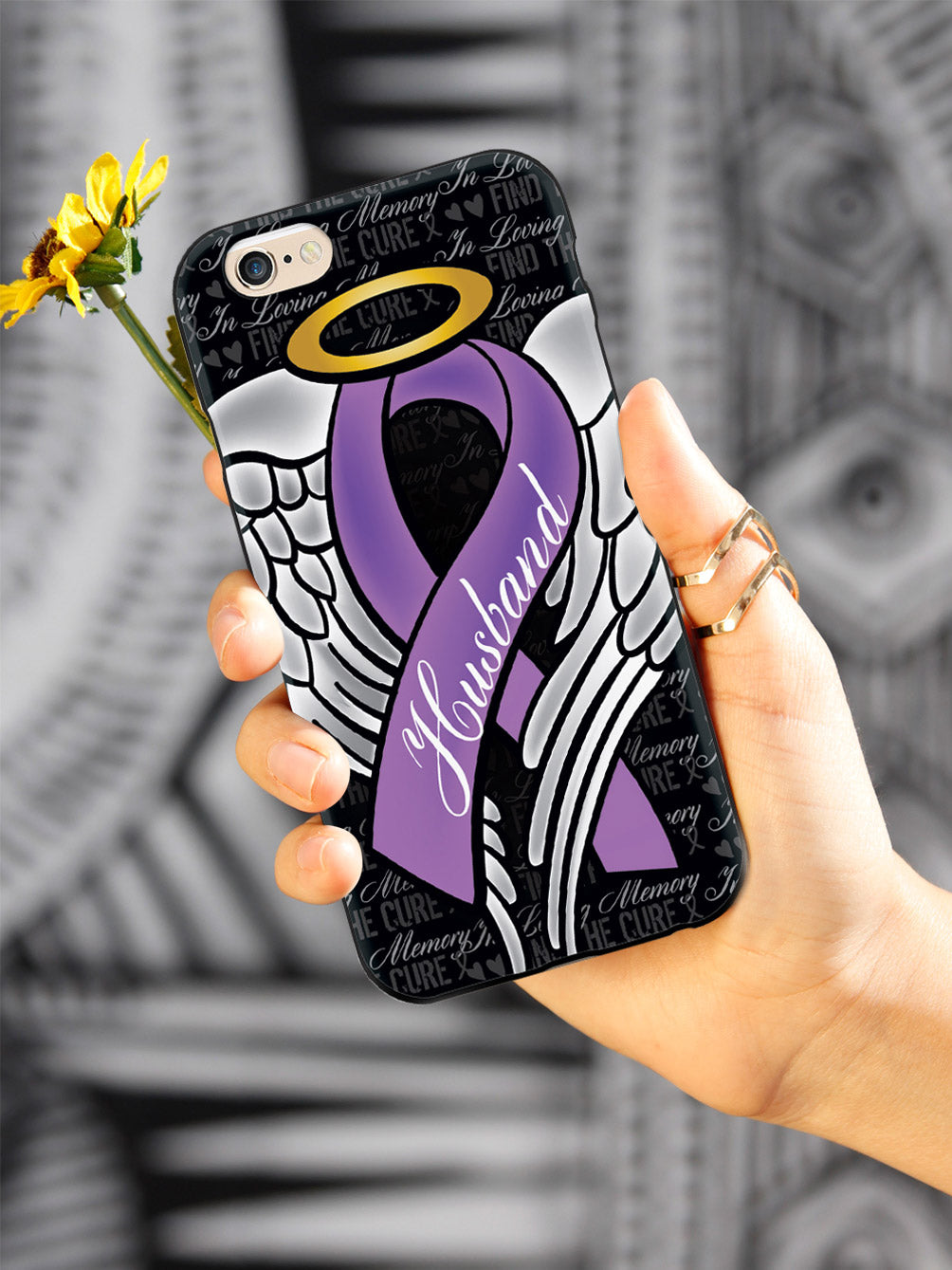 In Loving Memory of My Husband - Purple Ribbon Case