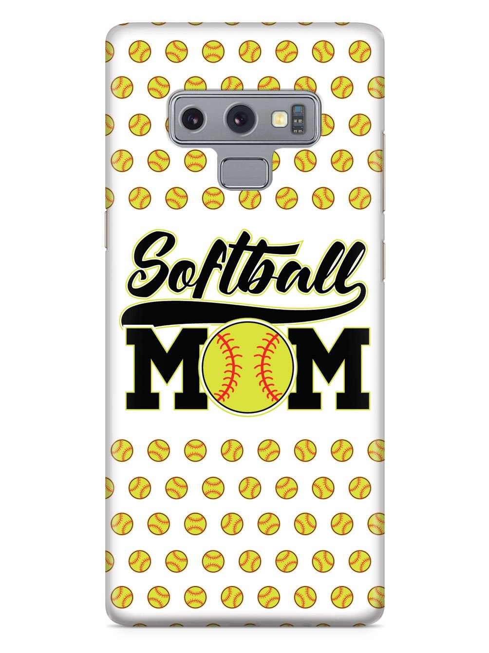 Softball Mom - White Softball Pattern Case