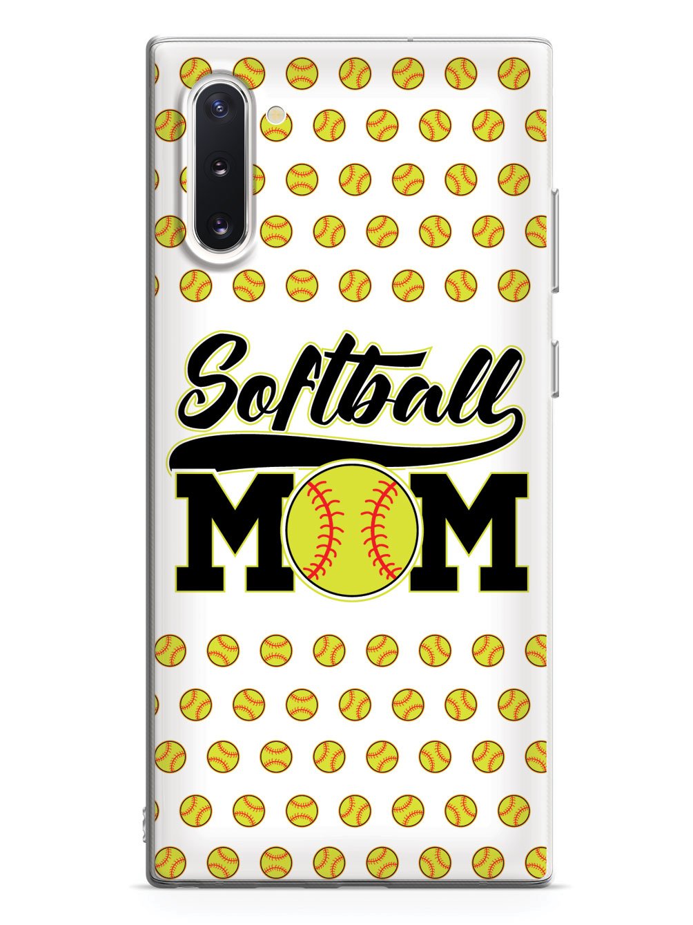 Softball Mom - White Softball Pattern Case