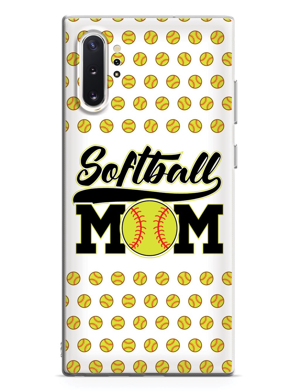 Softball Mom - White Softball Pattern Case