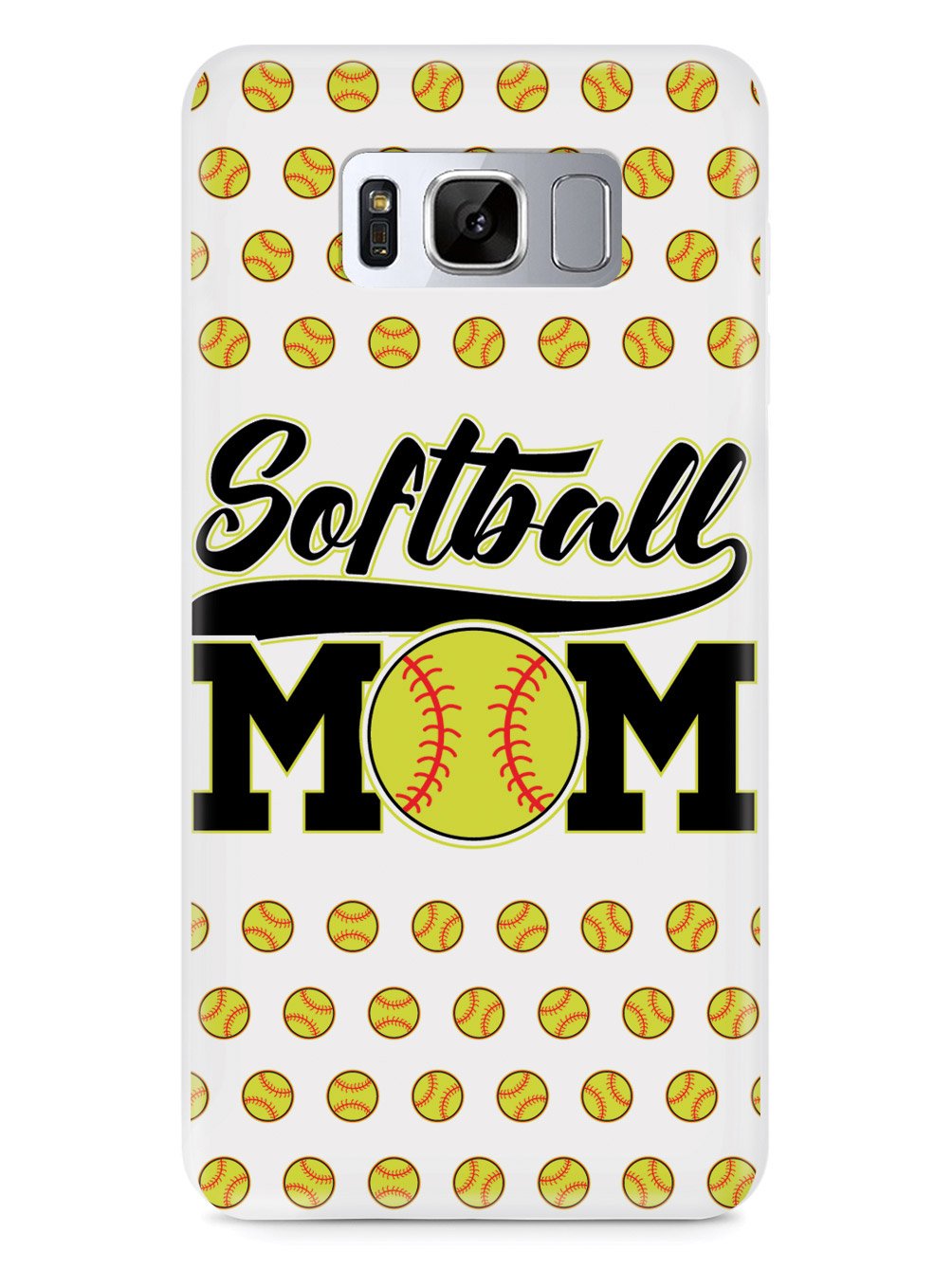 Softball Mom - White Softball Pattern Case