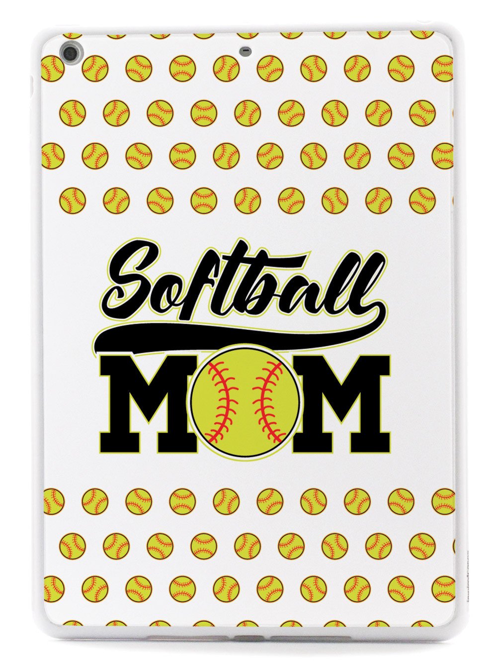 Softball Mom - White Softball Pattern Case