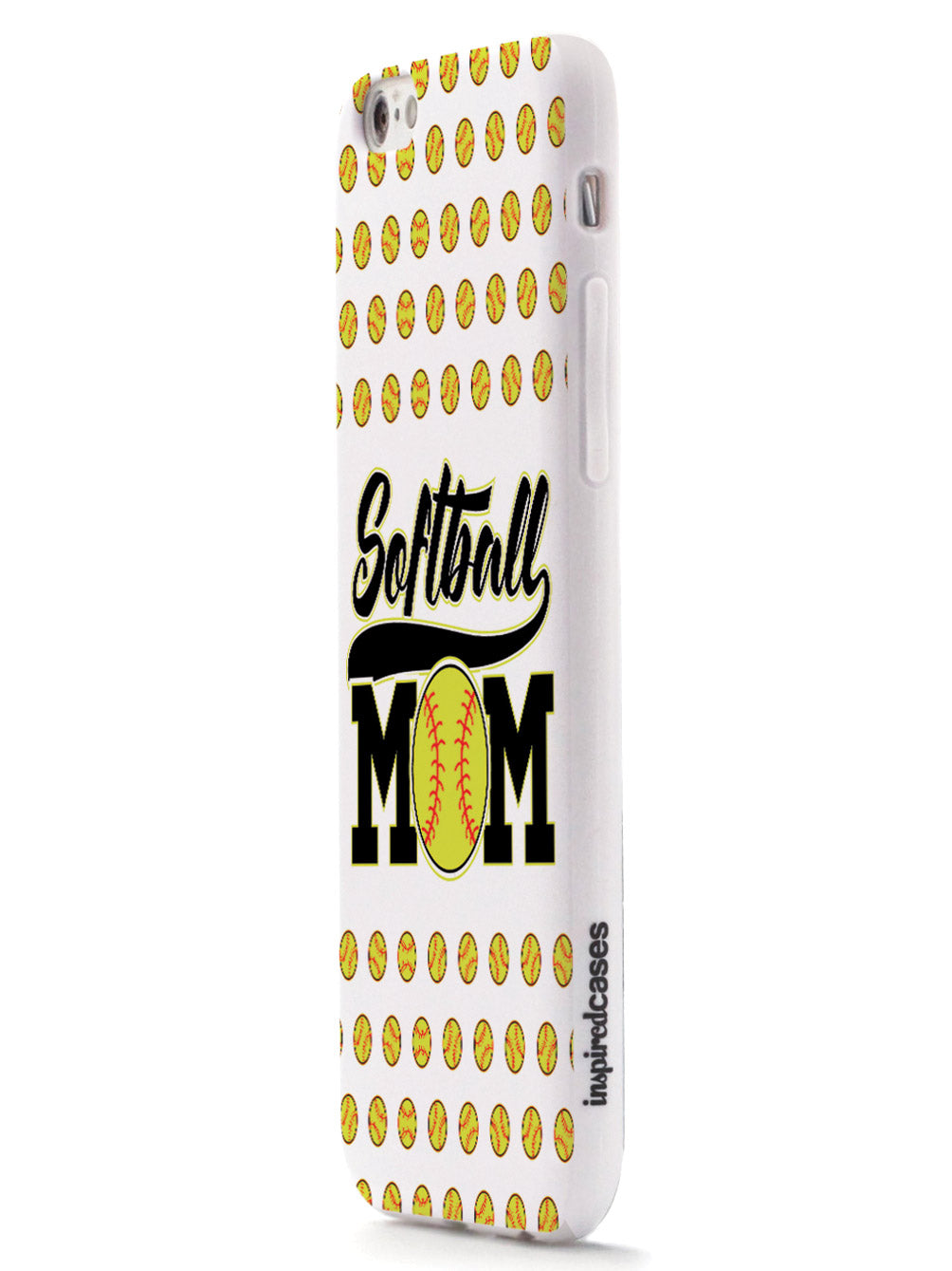 Softball Mom - White Softball Pattern Case