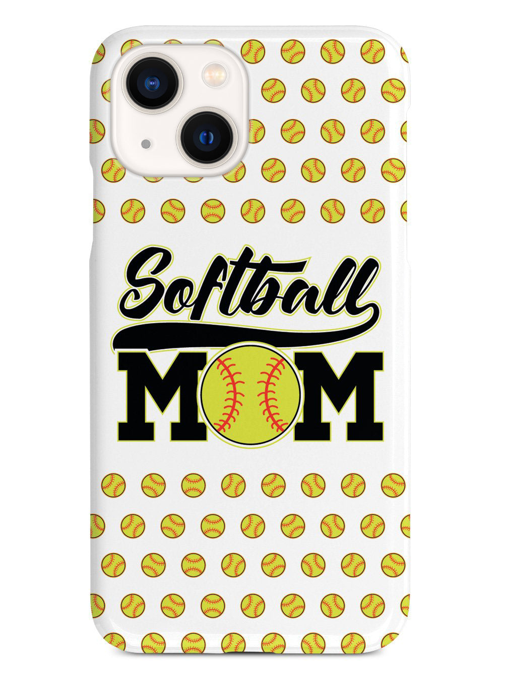 Softball Mom - White Softball Pattern Case