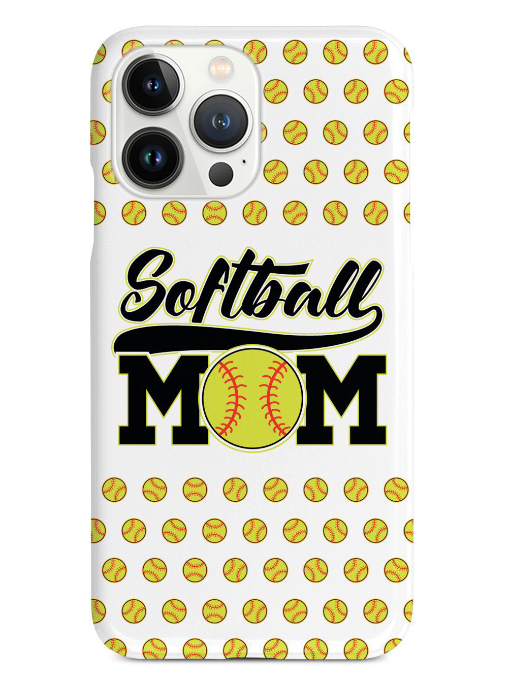 Softball Mom - White Softball Pattern Case